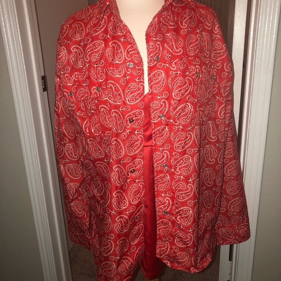 Men’s red bandana pattern jacket - Picture 1 of 3